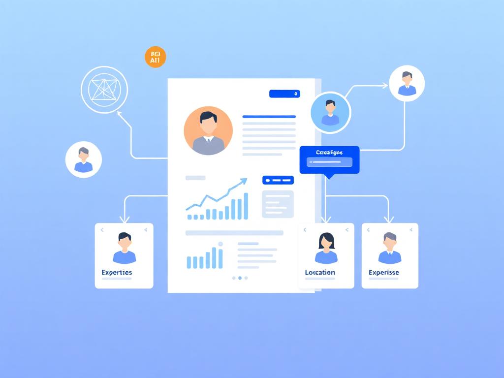 Business profile document with services, locations and expertise organized by AI